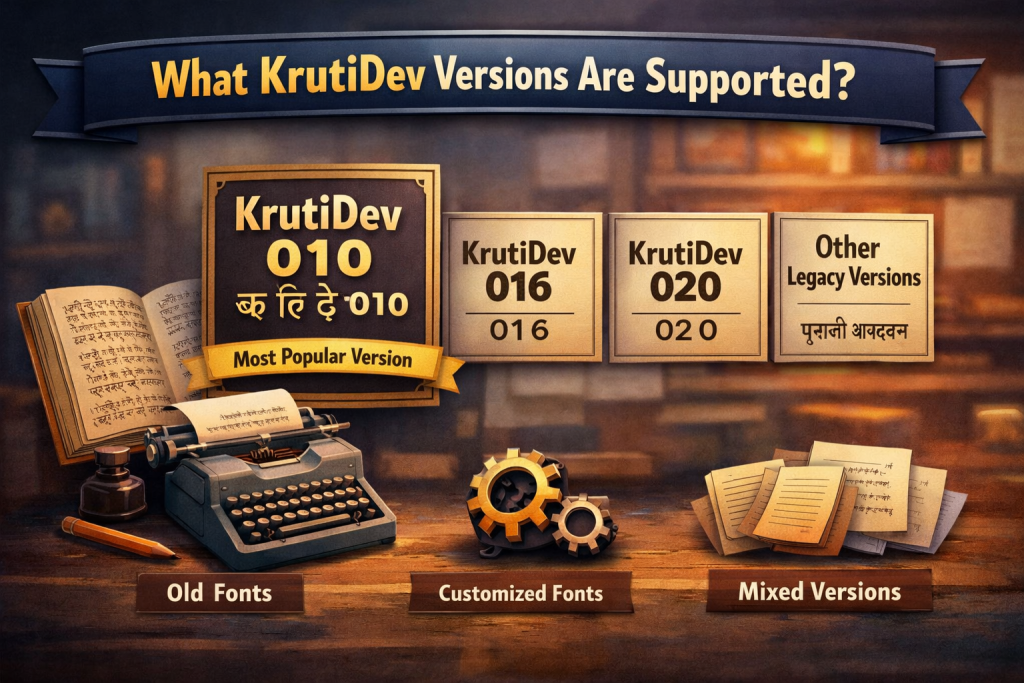 KrutiDev versions